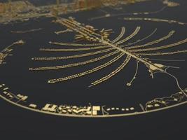 top view of the big city. illustration in casual graphic design. fragment of dubai 3d render photo