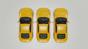 auto yellow. 3d illustration of fragments of vehicles on a white background. photo