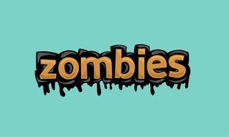 ZOMBIES writing vector design on blue background