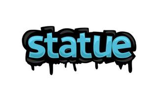 diseño de vector de escritura de estatua sobre fondo blanco