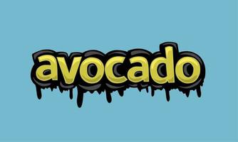 AVOCADO writing vector design on blue background