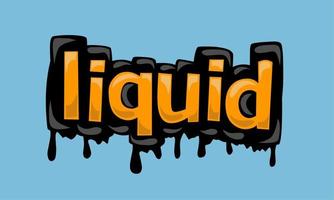 LIQUID writing vector design on blue background