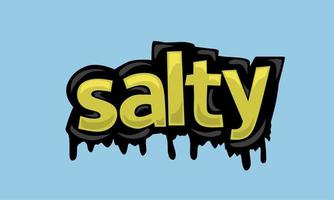 SALTY writing vector design on blue background