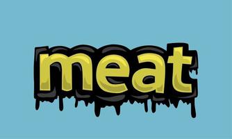 MEAT writing vector design on blue background