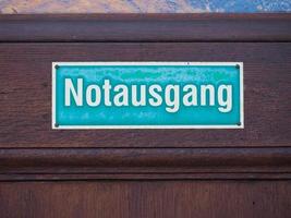 Notausgang translation Emergency exit sign photo