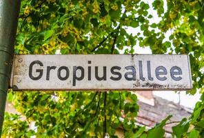 HDR Groupiusallee street sign in Dessau photo