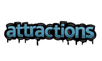 ATTRACTIONS writing vector design on white background