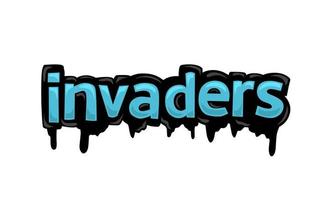 INVADERS  writing vector design on white background