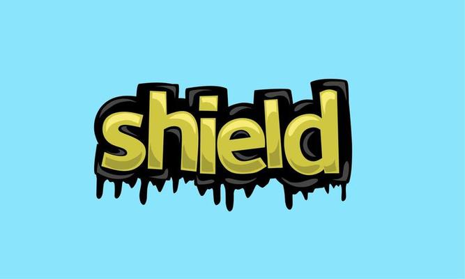 SHIELD writing vector design on blue background