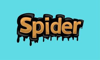 SPIDER writing vector design on blue background