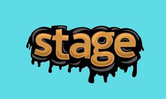 STAGE writing vector design on blue background