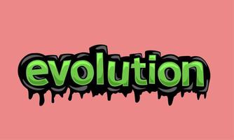 EVOLUTION writing vector design on pink background