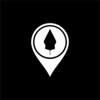 'Gunungan Wayang' and Location Icon Symbol for Icon Symbol for Javanese Cultural and Art Center Place Location. Vector Illustration