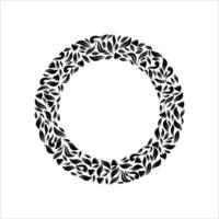 Leaf, Organic Image, Floral Composition Circle Shape for Ornate, Decoration or Graphic Design Element. Vector Illustration