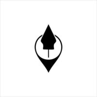 'Gunungan Wayang' and Location Icon Symbol for Icon Symbol for Javanese Cultural and Art Center Place Location. Vector Illustration