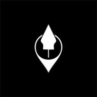 'Gunungan Wayang' and Location Icon Symbol for Icon Symbol for Javanese Cultural and Art Center Place Location. Vector Illustration