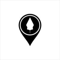 'Gunungan Wayang' and Location Icon Symbol for Icon Symbol for Javanese Cultural and Art Center Place Location. Vector Illustration