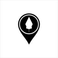 'Gunungan Wayang' and Location Icon Symbol for Icon Symbol for Javanese Cultural and Art Center Place Location. Vector Illustration