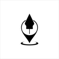 'Gunungan Wayang' and Location Icon Symbol for Icon Symbol for Javanese Cultural and Art Center Place Location. Vector Illustration