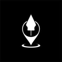 'Gunungan Wayang' and Location Icon Symbol for Icon Symbol for Javanese Cultural and Art Center Place Location. Vector Illustration