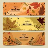 otoño otoño banner floral vector