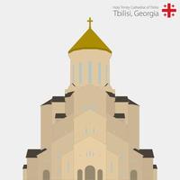 iglesia de sameba, catedral de la santísima trinidad de tbilisi. Georgia. vector