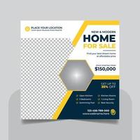Real Estate Property Social Media Post or Modern Home Sale Social Media Promotion Square Flyer Web Banner Design Template vector