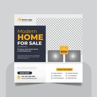 Real Estate Property Social Media Post or Modern Home Sale Social Media Promotion Square Flyer Web Banner Design Template vector