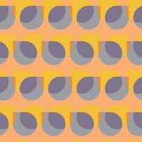Vector Retro Water Drop Overlapping Pattern, Gray and Yellow