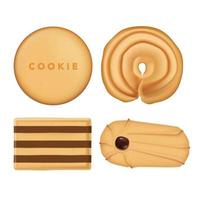 Vector Flat Lay Assorted Cookies Collection