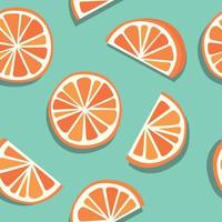 Vector Minimal Blood Orange, Grapefruit, Mandarin or Clementine Seamless Pattern, Orange and Blue Combination