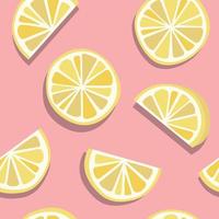 Vector Minimal Lemon Seamless Pattern, Pink and Yellow Combination