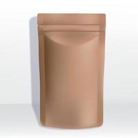 Vector Kraft Paper Zipper Pouch or Sachet Packaging