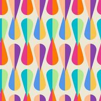 Seamless Multi Vibrant Colors Retro Rain Drop Overlapping Pattern in Beige Background vector