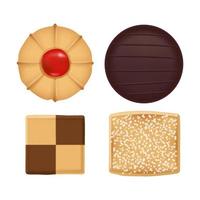 Vector Flat Lay Assorted Cookies Collection