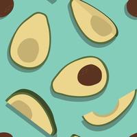 Vector Minimal Avocado Seamless Pattern, Blue and Yellow Combination