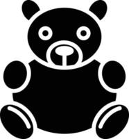 icono de vector de glifo de oso de peluche