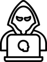 Hacker Vector Line Icon