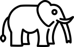 icono de línea de vector de elefante