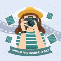 celebrar el día mundial de la fotografía vector