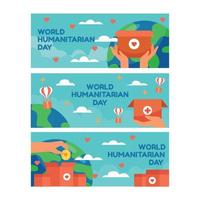 colección de pancartas del día humanitario vector