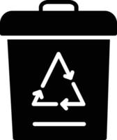 icono de glifo de papelera de reciclaje vector