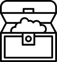 Treasure Chest Vector Line Icon