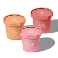 tarro de vaso de papel de helado reciclable de vector para comida merienda cosméticos cuidado de la piel cuidado de la salud ilustración de sol 3d