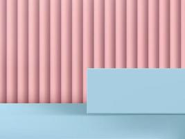 Vector 3D illustration Pink and Light Blue Studio Shot Platform and Background