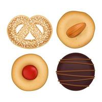 Vector Flat Lay Assorted Cookies Collection