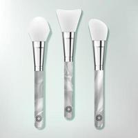 Vector Beauty Spatula Set with White and Gray Marble Effect Resin Handle Design