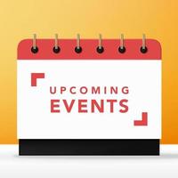 Vector Red and White Upcoming Event Calendar