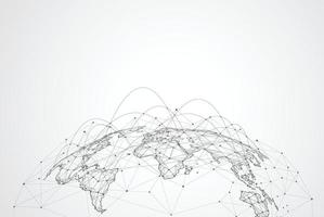 Global network connection. World map point and line composition concept of global business. Vector Illustration