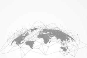 conexión de red global. concepto de composición de puntos y líneas del mapa mundial de negocios globales. ilustración vectorial vector